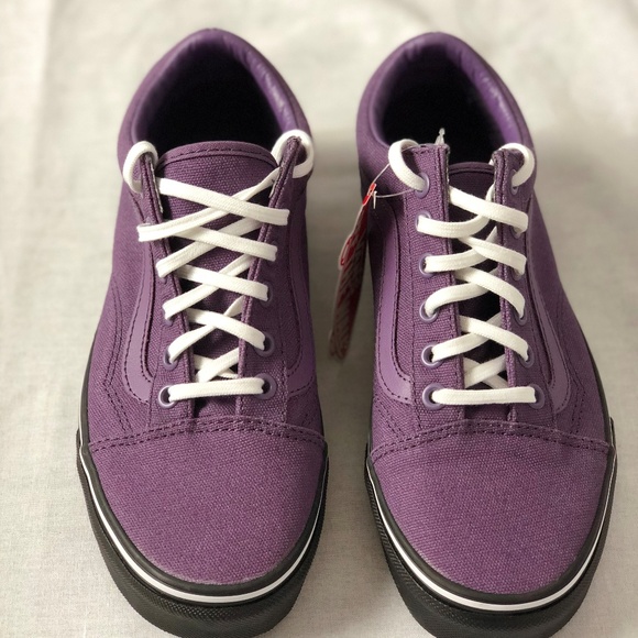 black and purple old skool vans